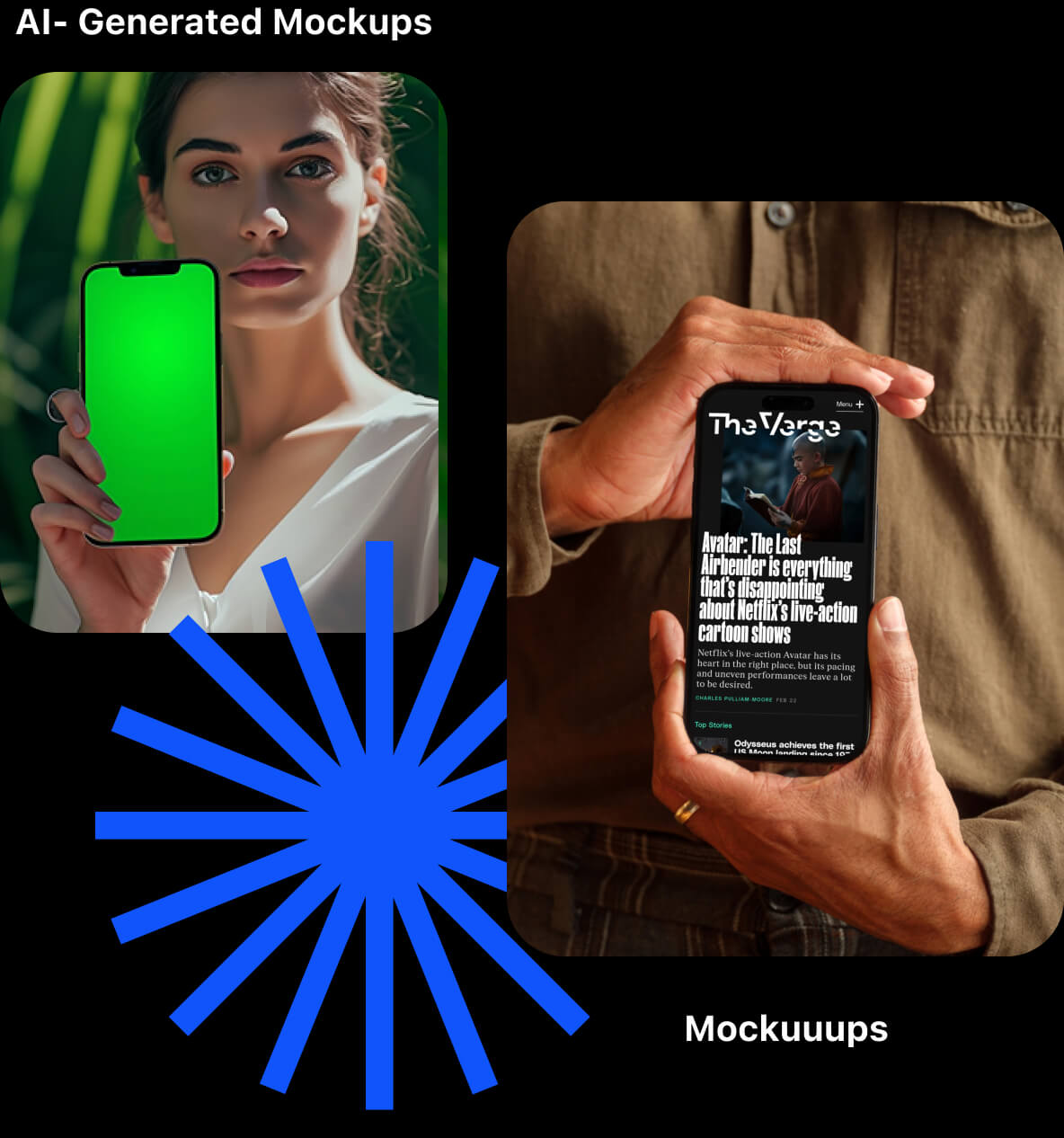 AI Generated Photos vs. Custom Mockups created by Mockuuups