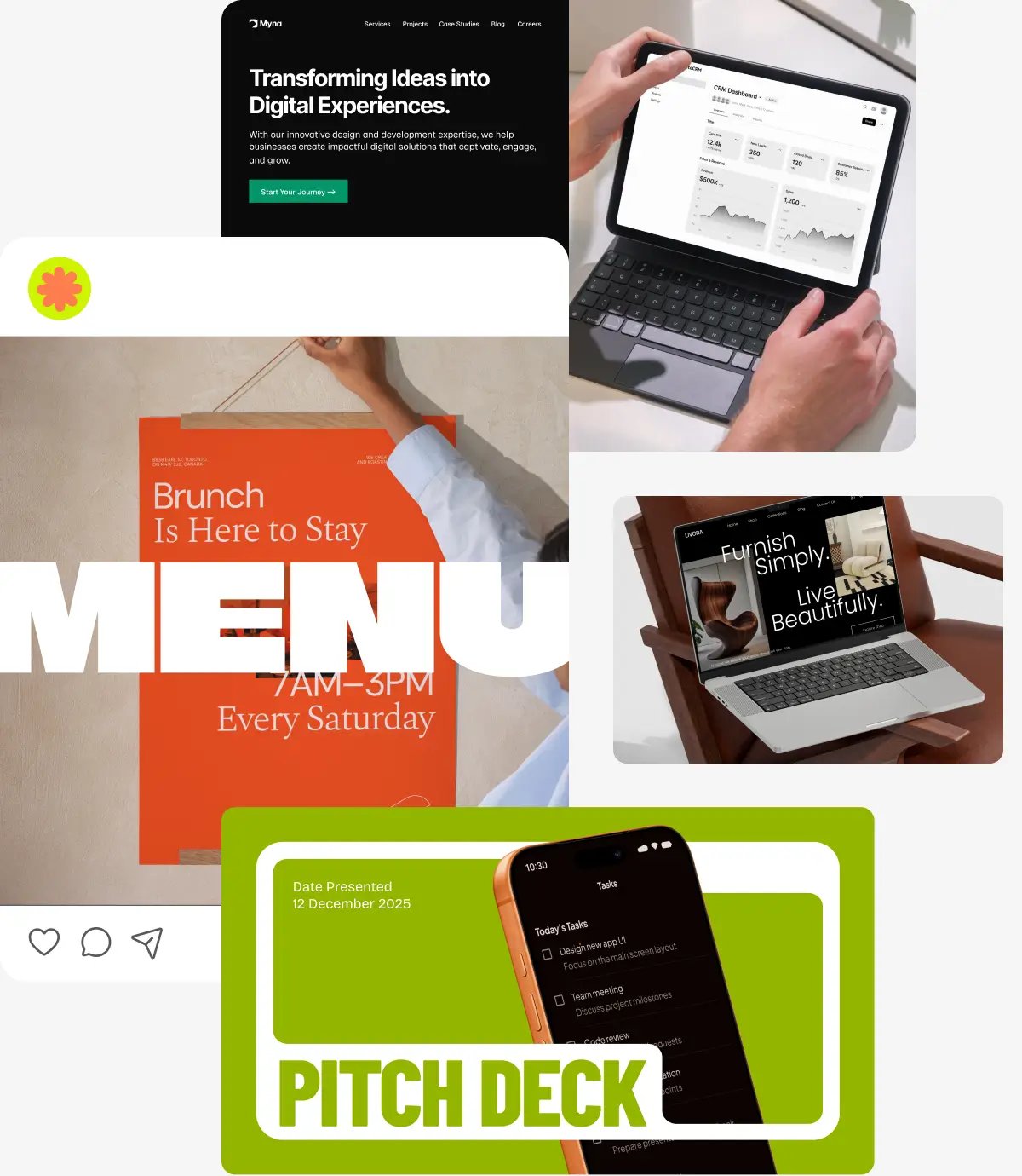 Mockup exported from Sketch plugin used in portfolio and marketing materials